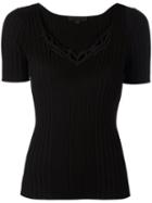 Alexander Wang - Tribal Tattoo Neck Detail Top - Women - Cotton/polyester - S, Black, Cotton/polyester