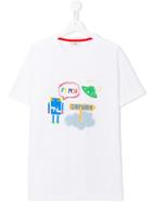 Fendi Kids - Space Print T-shirt - Kids - Cotton - 14 Yrs, Boy's, White