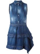 Dsquared2 Asymmetric Skirt Shirt Dress, Women's, Size: 40, Blue, Cotton/spandex/elastane