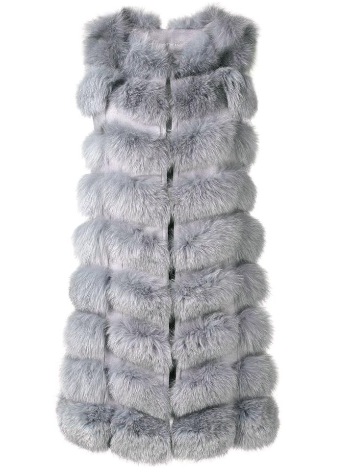 Liska Padded Gilet Coat - Grey