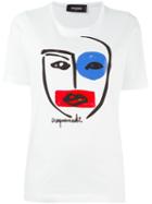 Dsquared2 Printed T-shirt, Women's, Size: L, White, Cotton