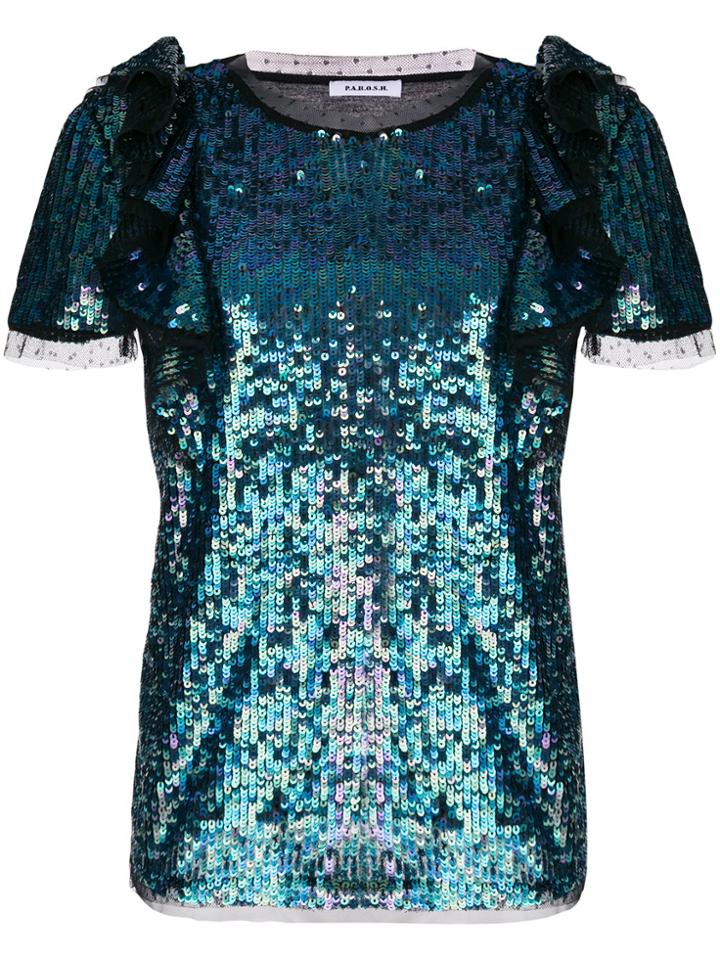 P.a.r.o.s.h. Sequin Top - Blue