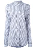 Céline Slim-fit Patterned Shirt, Women's, Size: 38, Blue, Cotton/viscose