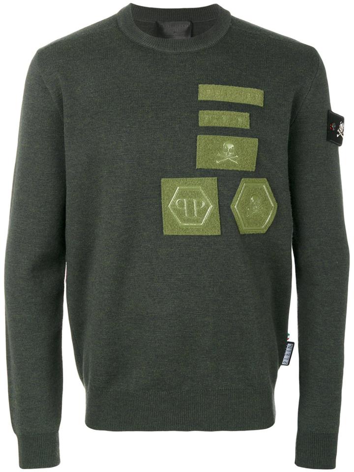 Philipp Plein Patch Detail Jumper - Green