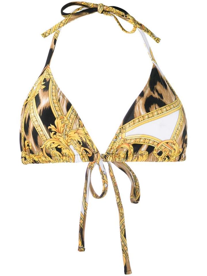 Versace Baroque Bikini Top - Yellow