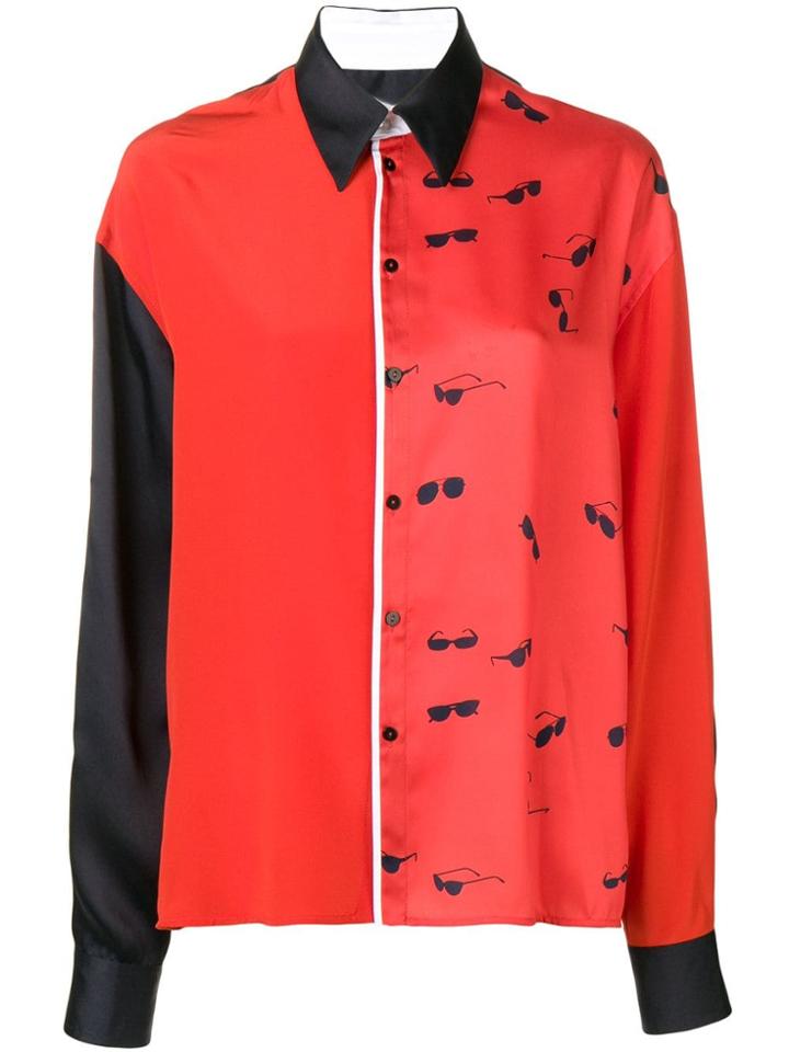 Victoria Victoria Beckham Classic Two-tone Shirt - Red