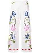 Vivetta Cropped Printed Trousers - White