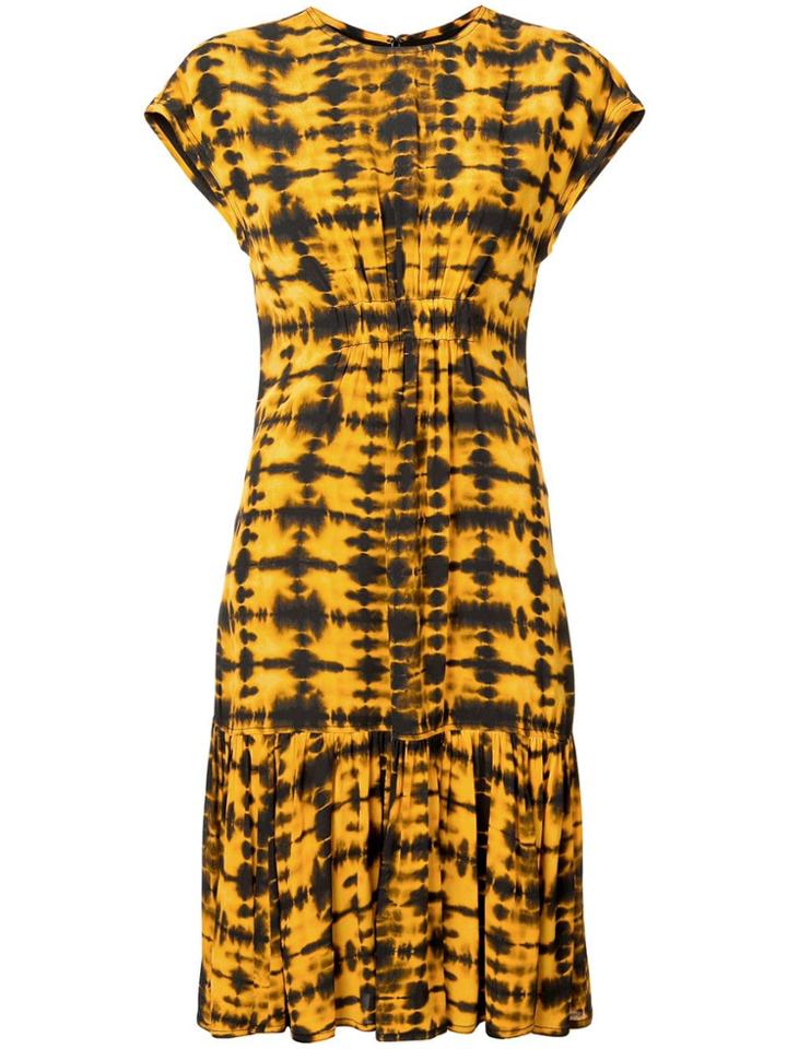 Proenza Schouler Tie Dye Short Sleeve Dress - Yellow