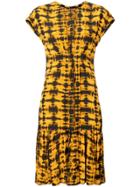 Proenza Schouler Tie Dye Short Sleeve Dress - Yellow