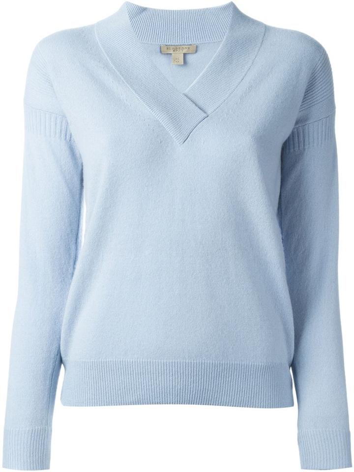 Burberry Brit Ribbed Detail V-neck Jumper