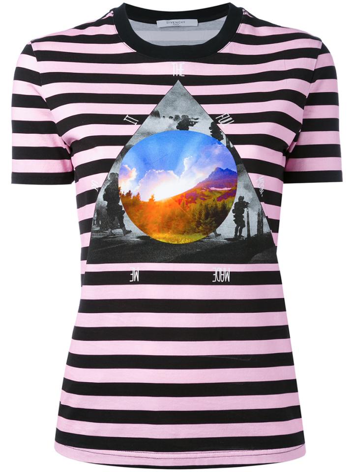 Givenchy Stripe 'full Moon' T-shirt - Pink & Purple