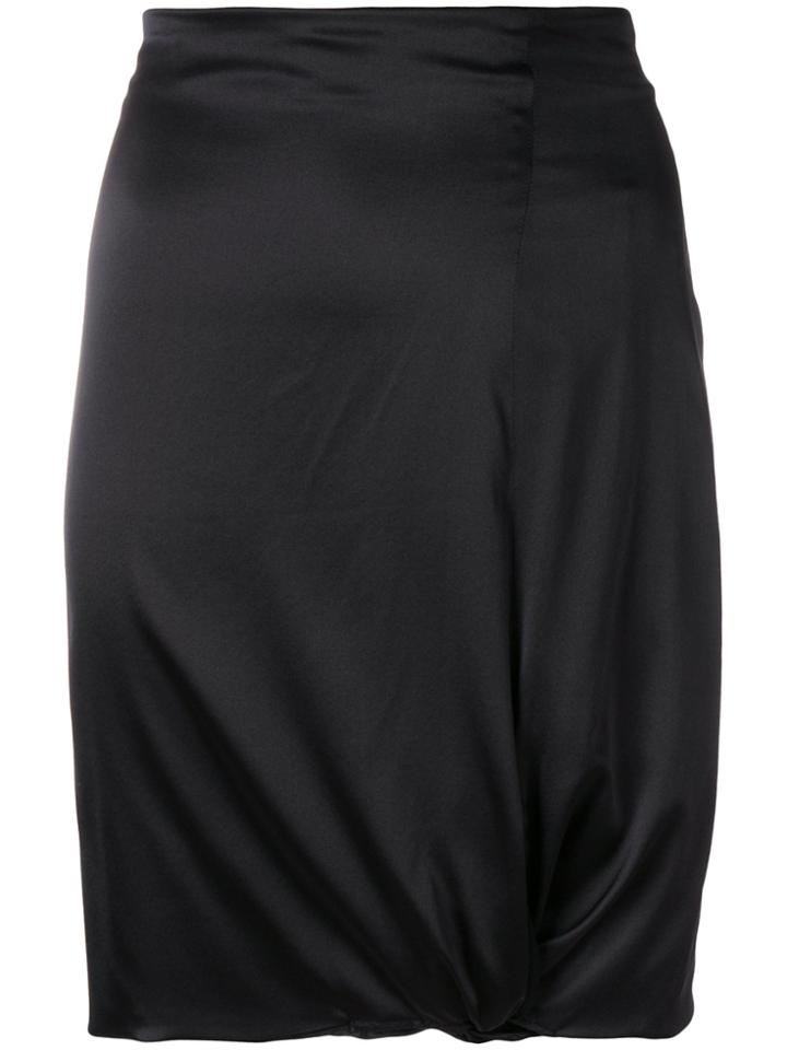 Giorgio Armani Vintage Gathered Detail Fitted Skirt - Black