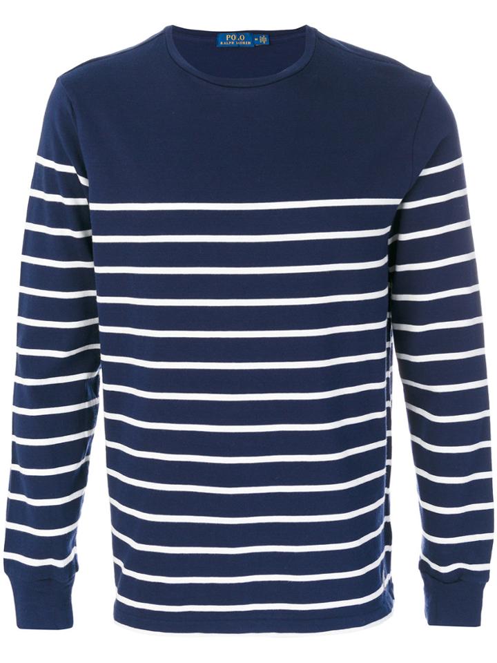 Polo Ralph Lauren Striped Crewneck Pullover - Blue