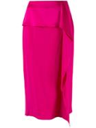 Rochas Ruffled Midi Skirt - Pink