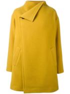Plantation Funnel Neck Mid-length Coat, Women's, Size: Medium, Yellow/orange, Wool/nylon/cupro