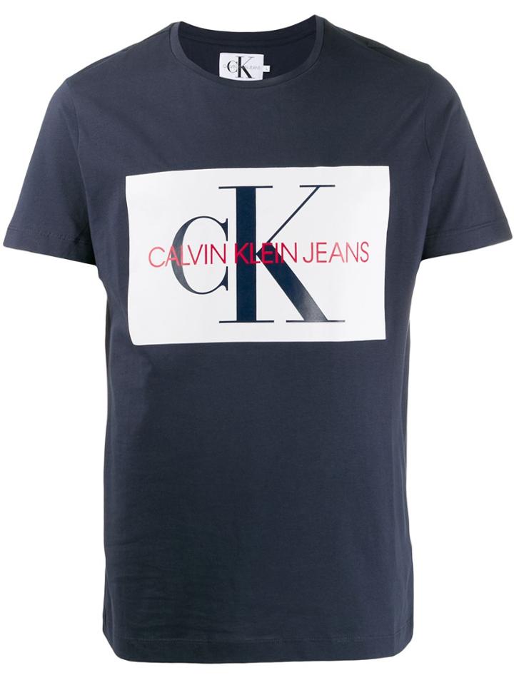 Calvin Klein Jeans Square Logo Print T-shirt - Blue