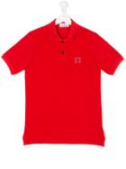 Stone Island Junior Teen Logo Patch Polo Shirt - Red