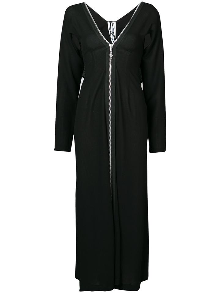 Yohji Yamamoto Zip Front Maxi Dress - Black