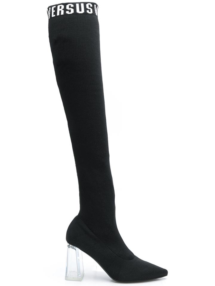 Versus Logo Sock Boots - Black
