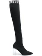 Versus Logo Sock Boots - Black