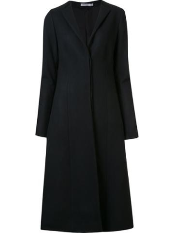 Protagonist Long Side-slit Coat, Women's, Size: 10, Blue, Silk/nylon/cashmere/wool