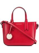 Emporio Armani Front Embossed Logo Tote Bag - Red