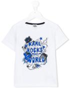 Karl Lagerfeld Kids - Karl Rocks The World T-shirt - Kids - Cotton - 4 Yrs, White