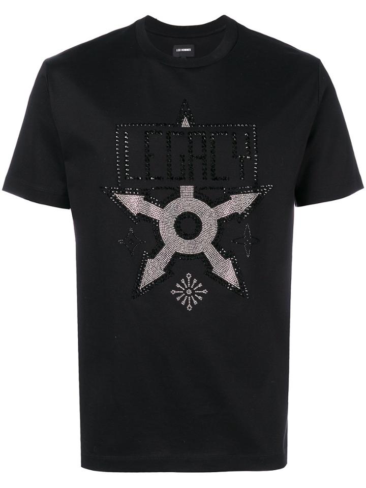 Les Hommes Embellished T-shirt - Black