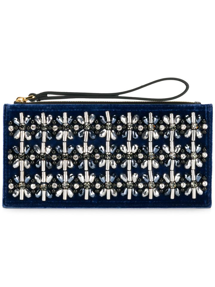 Marni Jewel Embellished Clutch Bag - Blue