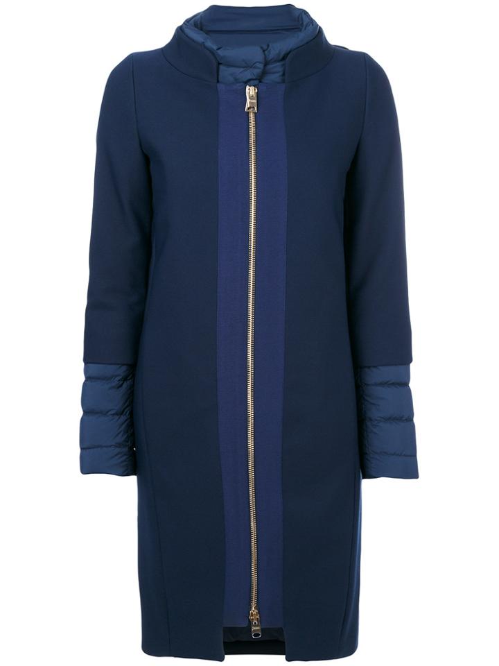 Herno Contrast Texture Coat - Blue