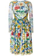 Dolce & Gabbana Majolica Print Brocade Dress, Women's, Size: 42, Silk/cotton/polyamide