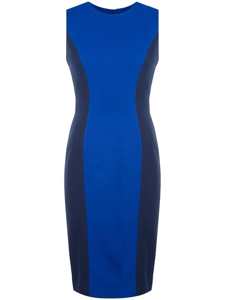 Milly Fitted Colour Block Dress - Blue