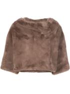 Jocelyn Faux-fur Cropped Jacket - Neutrals