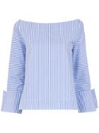 Gloria Coelho Striped Long Sleeved Blouse - Blue