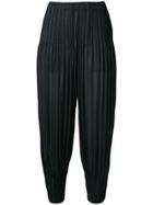 Pleats Please By Issey Miyake Pleated Drop Crotch Cropped Trousers -