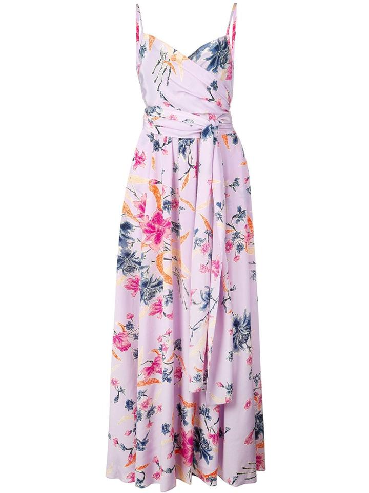 Dvf Diane Von Furstenberg Floral Print Maxi Dress - Purple