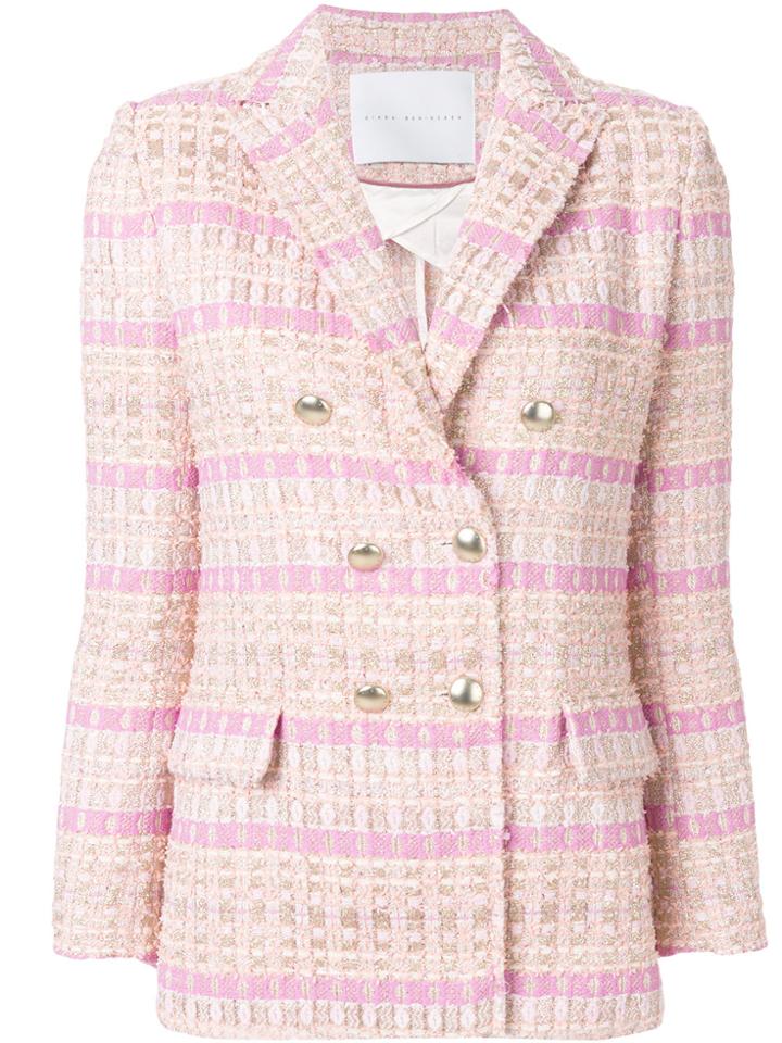 Giada Benincasa Double Breasted Tweed Jacket - Pink & Purple