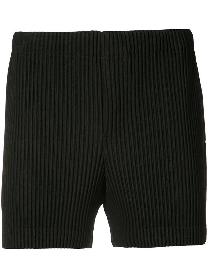Homme Plissé Issey Miyake - Fitted Shorts - Unisex - Polyester - M, Black, Polyester