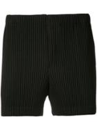 Homme Plissé Issey Miyake - Fitted Shorts - Unisex - Polyester - M, Black, Polyester