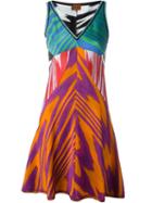 Missoni Zigzag Print V Neck Dress, Women's, Size: 44, Rayon
