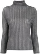 Pleats Please Issey Miyake Pleated Knitted Top - Grey