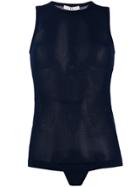 Tibi Sleeveless Bodysuit Top - Blue