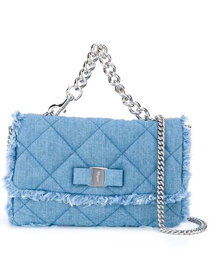 Salvatore Ferragamo 'jennie' Denim Shoulder Bag, Women's, Blue