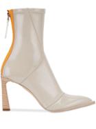 Fendi Fframe Structured Heel Ankle Boots - Grey