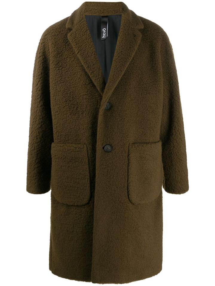Hevo Single-breasted Mid-length Coat - Green
