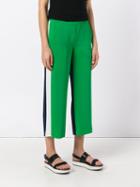 P.a.r.o.s.h. - Side-stripe Cropped Trousers - Women - Polyester - Xs, Green, Polyester