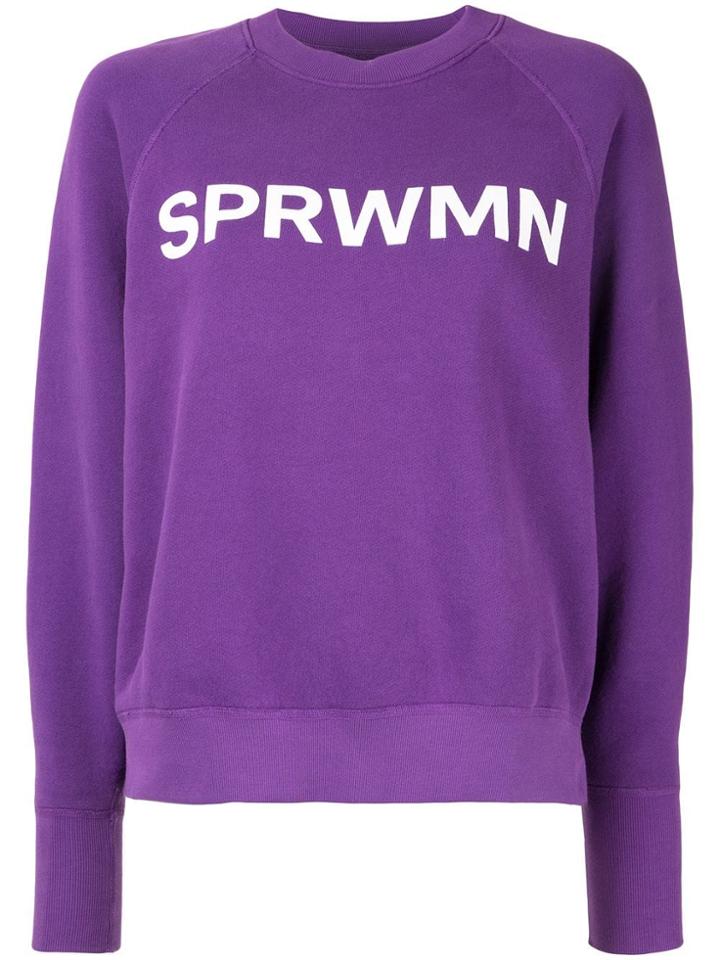 Sprwmn Contrast Logo Sweatshirt - Purple