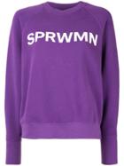 Sprwmn Contrast Logo Sweatshirt - Purple