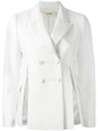 Ports 1961 Double Breasted Jacket, Women's, Size: 44, White, Silk/polyester/viscose