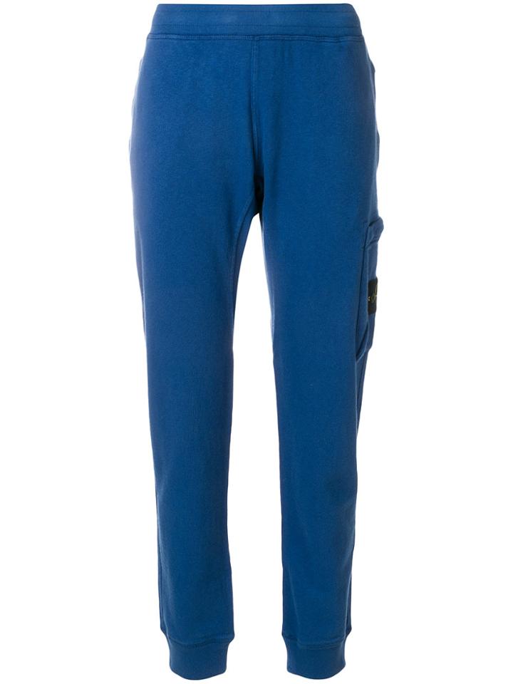 Stone Island Logo Patch Track Pants - Blue